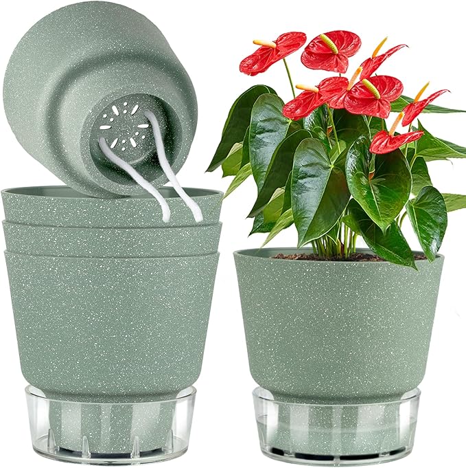 Self Watering Flower Pots With Drainage