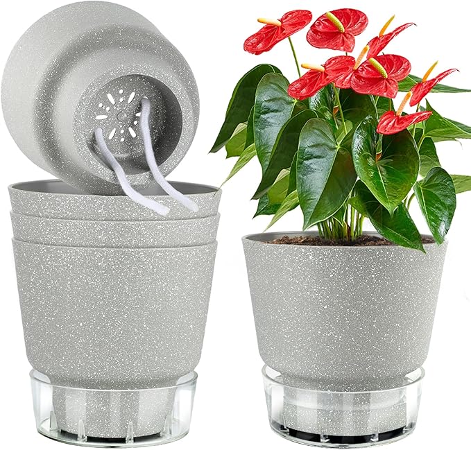 Self Watering Flower Pots With Drainage