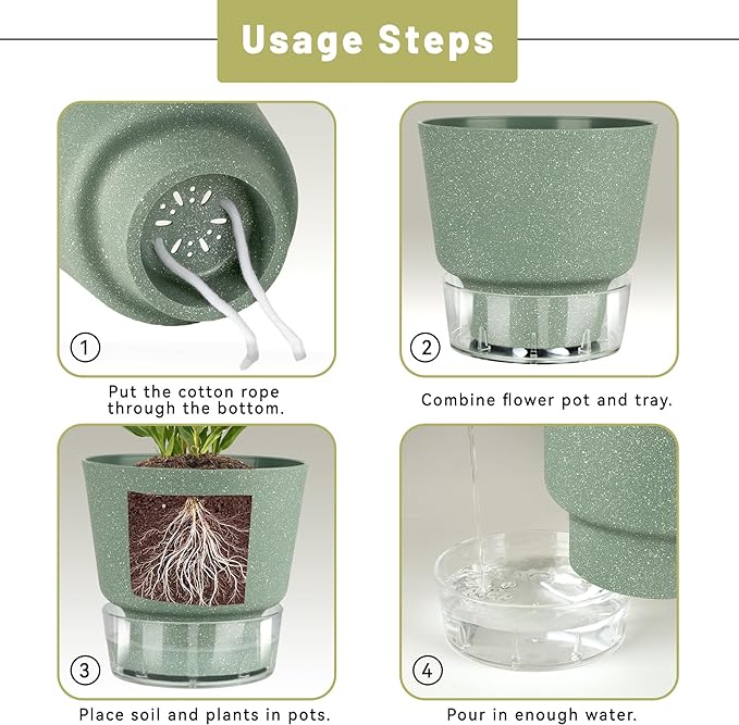 Self Watering Flower Pots With Drainage