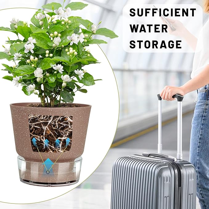 Self Watering Flower Pots With Drainage