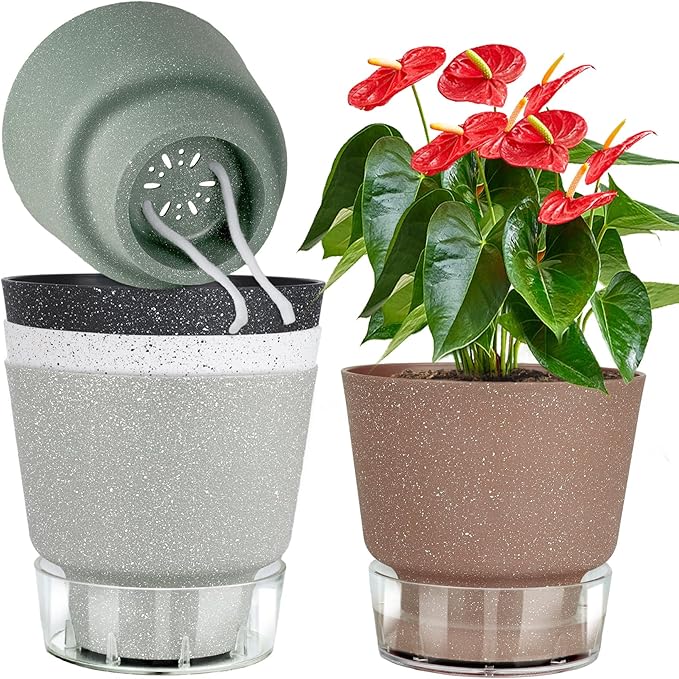 Self Watering Flower Pots With Drainage