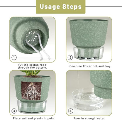 Self Watering Flower Pots With Drainage